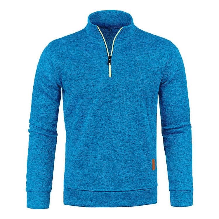 Autumn And Winter Men Half Zipper Stand Collar Long Sleeve Custom Sweatshirt
