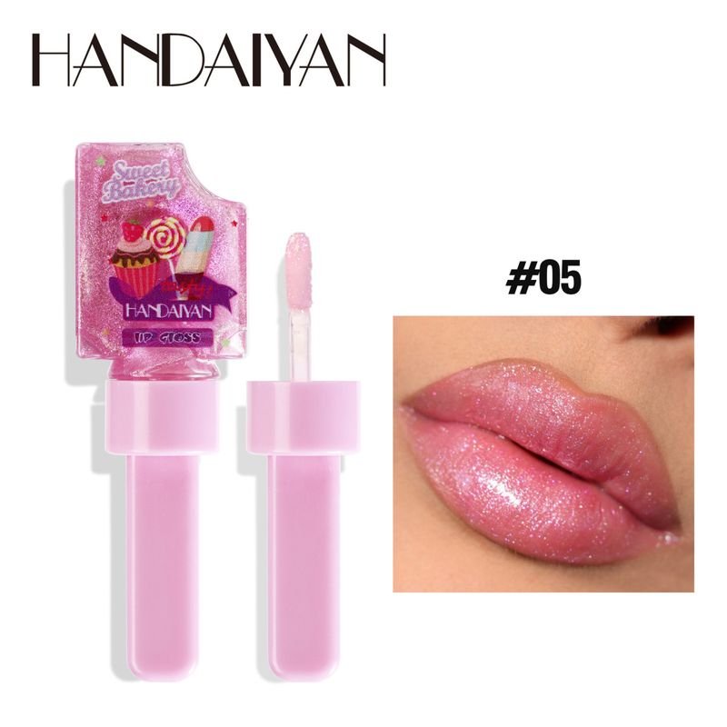 Handaiyan Women Simple Ice Cream Moisturizing Transparent Pearlescent Color Changing Lip Glaze