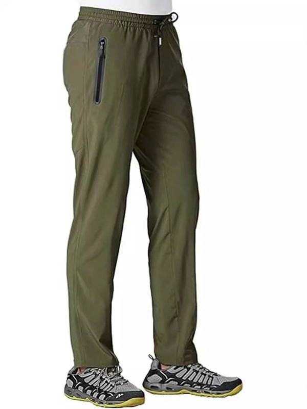 Men Fashion Casual Sports Quick Drying Solid Color Straight Pants