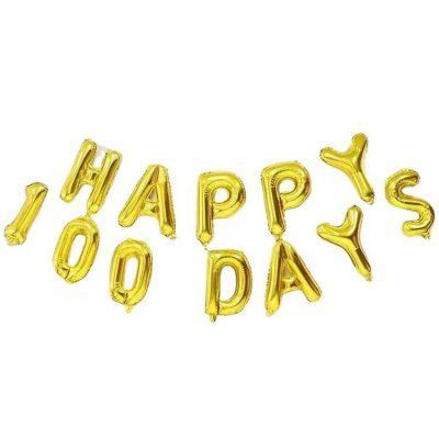 16 Inch Baby Hundred Days Happy100Days Letters Aluminum Film Balloon Holiday Party Decoration Set