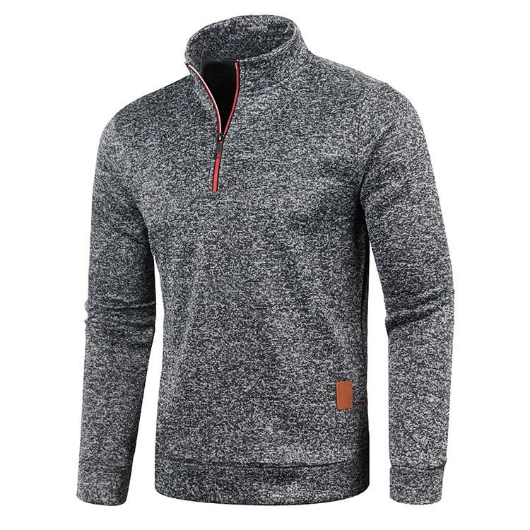 Autumn And Winter Men Half Zipper Stand Collar Long Sleeve Custom Sweatshirt