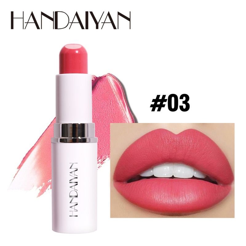 Handaiyan Women Simple Two-In-One Matte Moisturizing 8 Color Sandwich Lipstick