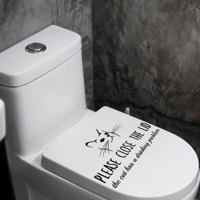 Simple Creative Please Close The Lid Toilet Toilet Sticker