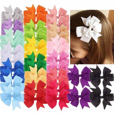 Kids Girls Cute Solid Color Bow Hairpin