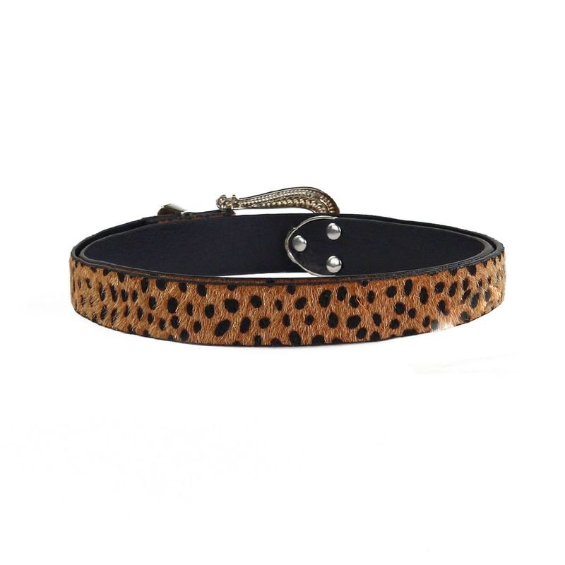Women Vintage Carved Leopard Western Buckle Belt