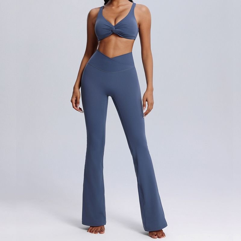 Women Yoga Fashion Solid Color Sports Two-Piece Set