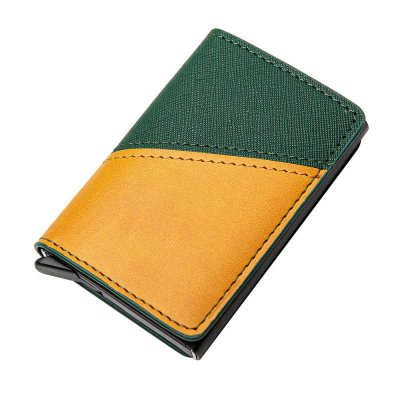 Fashion Contrast Color Aluminum Alloy Anti-Theft Card Bag