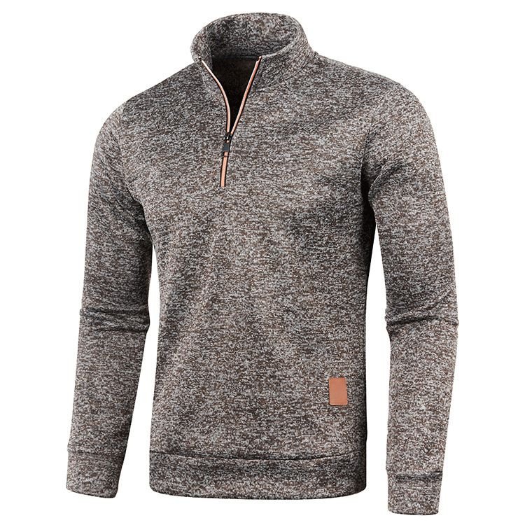 Autumn And Winter Men Half Zipper Stand Collar Long Sleeve Custom Sweatshirt