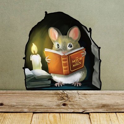 Creative Cartoon Cute Mouse Self-Adhesive Wall Stickers Bedroom Living Room Home Decoration