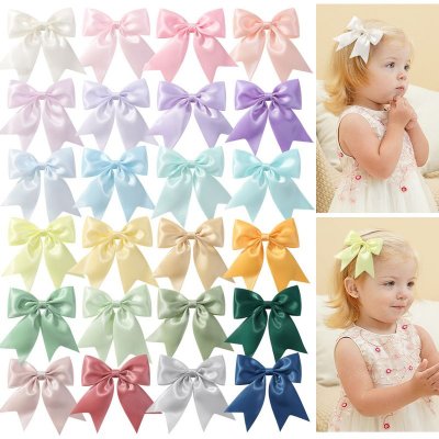 Kids Girls Cute Solid Color Bow Swallowtail Hairpin