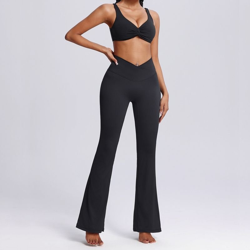 Women Yoga Fashion Solid Color Sports Two-Piece Set