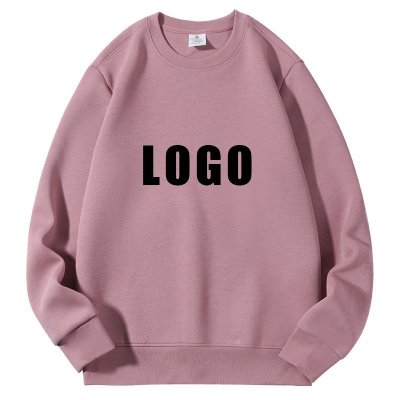 Custom Logo Unisex Casual Solid Color Jelly Cotton Crewneck Sweatshirt