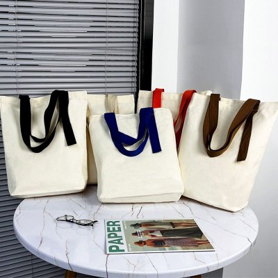 Simple Multicolor Ribbon Canvas Tote Bag