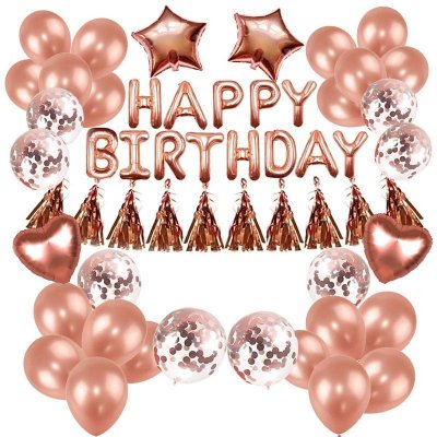 Birthday Party DIY Decorations Rose Gold Balloons Set