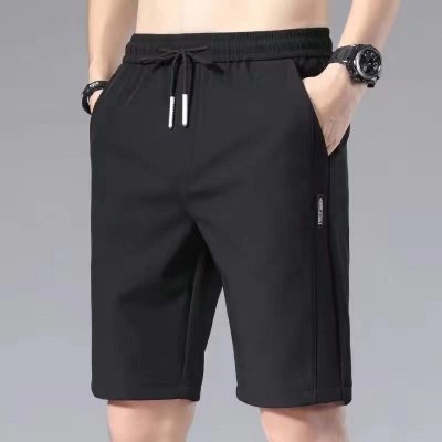 Men Casual Sports Solid Color Plus Size Straight Shorts