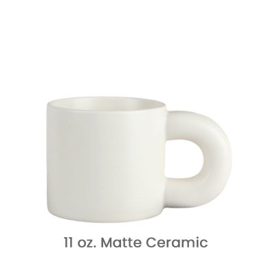 White Ceramic Mug Custom Logo Print