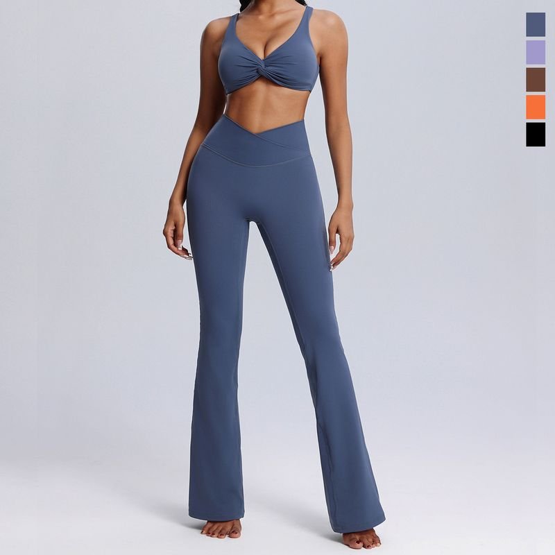 Women Yoga Fashion Solid Color Sports Two-Piece Set