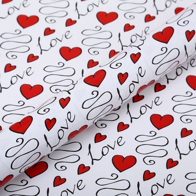 Heart Printing Wrapping Paper Valentine'S Day Gift Wrapping Paper Holiday Gift Wrapping Packaging Paper