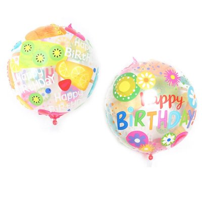 18 Inch Transparent Fruit Popsicle Floral Birthday Aluminum Foil Balloon Party Decoration