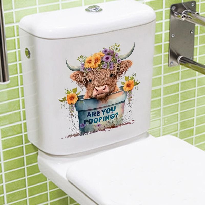 Simple Creative Yak Toilet Toilet Sticker Home Decoration Wall Sticker