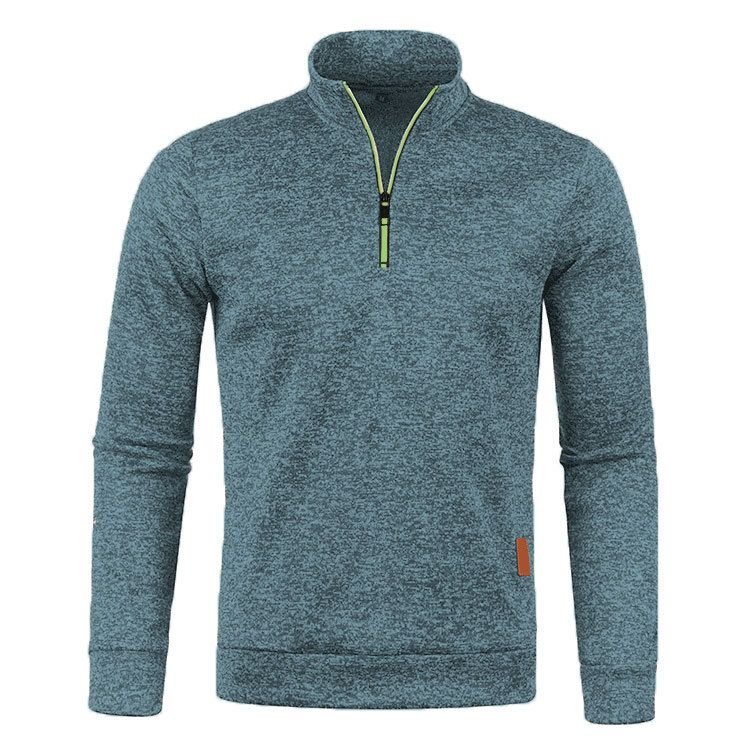 Autumn And Winter Men Half Zipper Stand Collar Long Sleeve Custom Sweatshirt