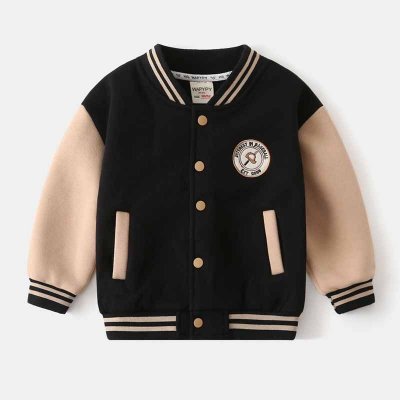 Kids Toddler Boys Fall/Winter Fashion Casual Slogan Fleece Long Sleeve Coat