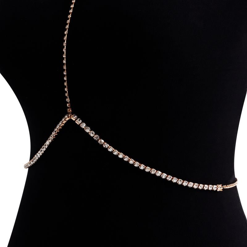 Women Fashion Simple Claw Chain Rhinestone Body Chain