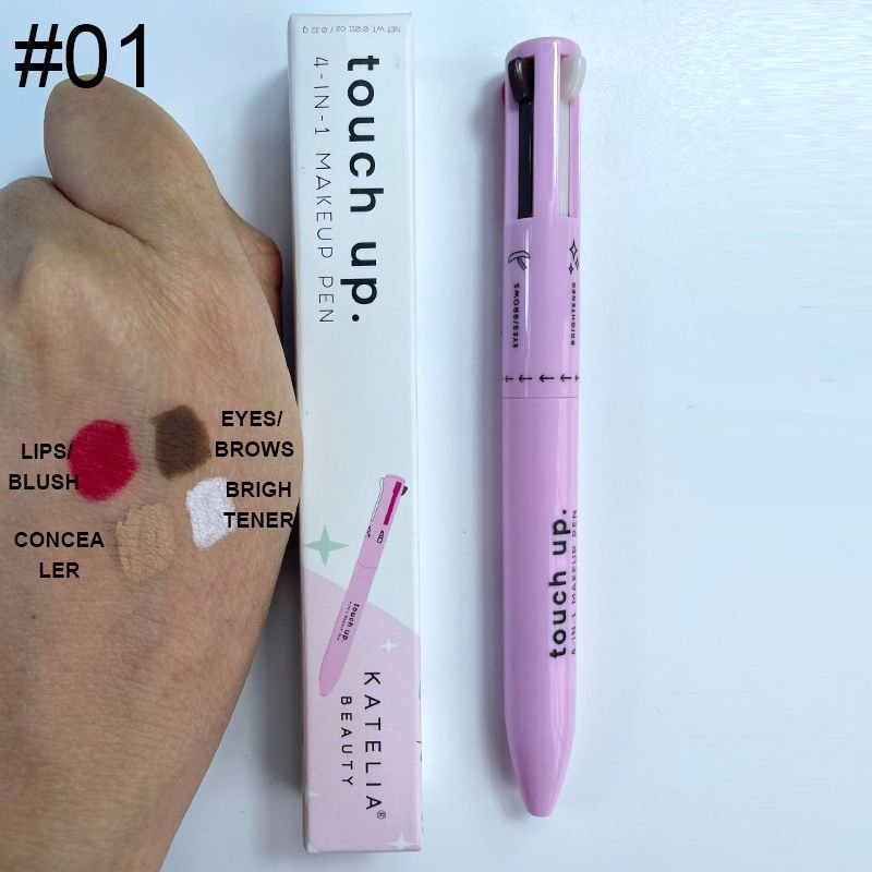 OEM Women Non-Blooming Four-Color Lip Line High-Gloss Eyeliner Eyebrow Pencil 4 In 1 Makeup Pen