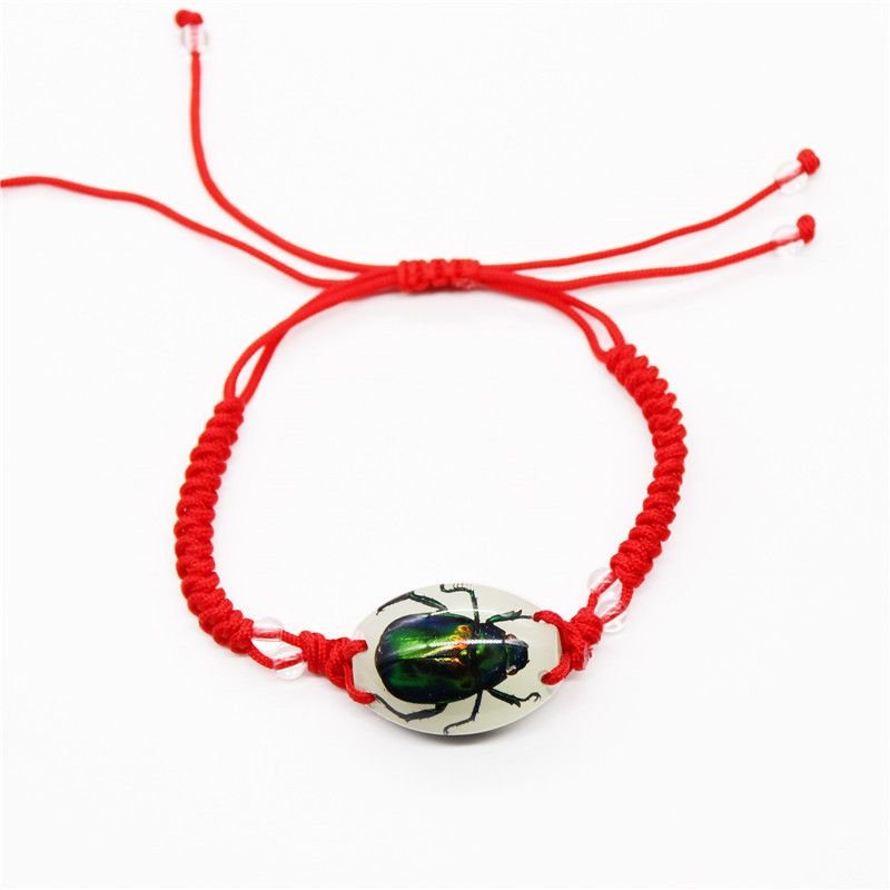 Summer Women Fashion Luminous Insect Amber Woven Bracelet 6-Bag