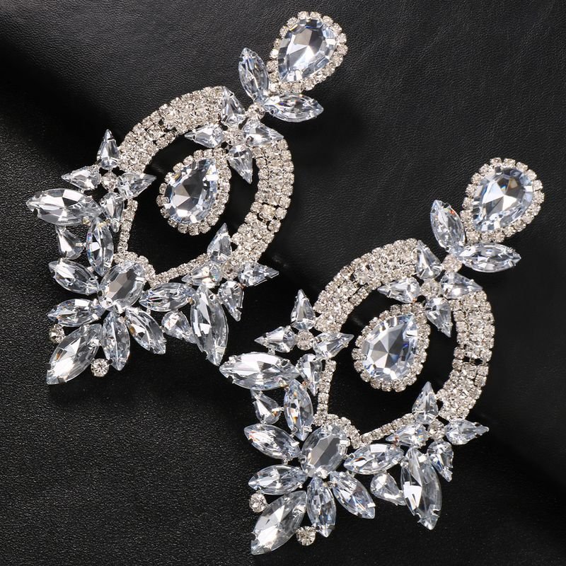 Exaggerated Fashion Rhinestone Pendant Earrings