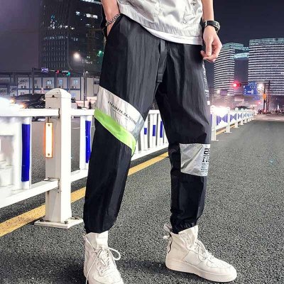 Men Fashion Casual Street Tide Alphabet Drawstring Waist Jogger Pants