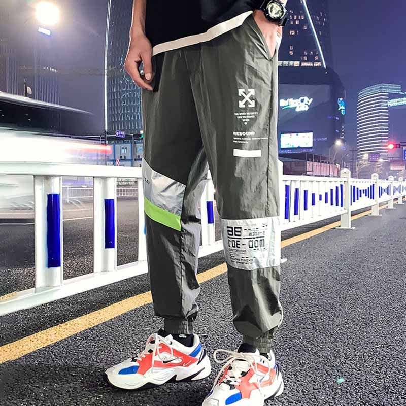 Men Fashion Casual Street Tide Alphabet Drawstring Waist Jogger Pants