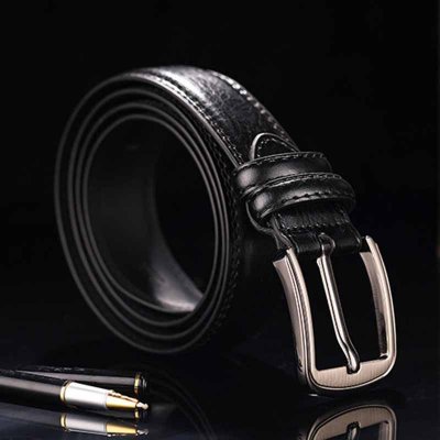 Men Fashion Casual Business Square Pin Buckle Metal Buckle Split-Leather Belt