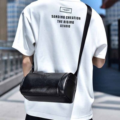 Men Fashion Casual Commuter Barrel Crossbody Bag