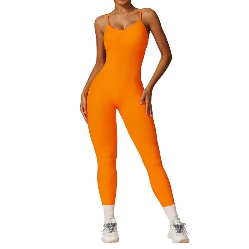 Women Fashion Sexy Cross Backless Tight Hip Sports Yoga Jumpsuits