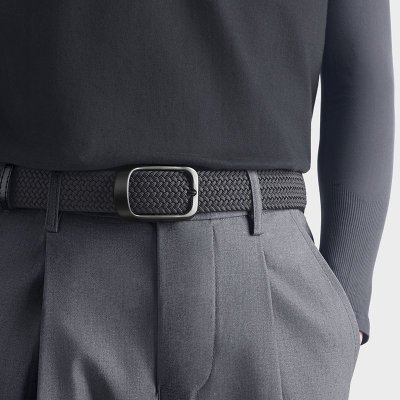 Men Fashion Casual Square Pin Buckle Canvas Woven Belt