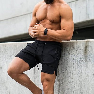 Men Casual Solid Color Sports Shorts