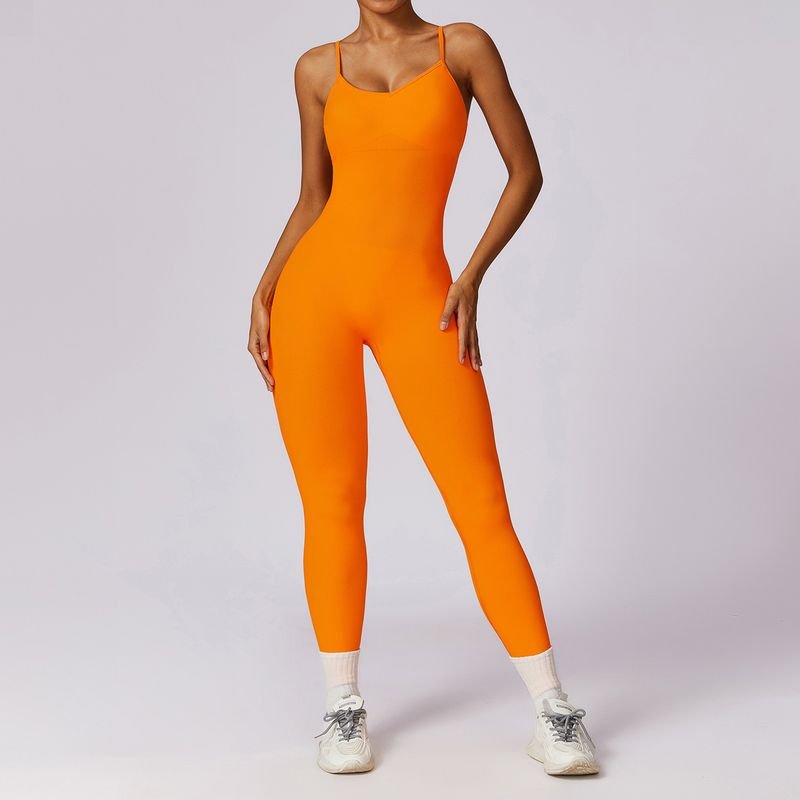 Women Fashion Sexy Cross Backless Tight Hip Sports Yoga Jumpsuits