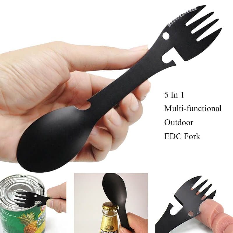 Outdoor Portable Multi-function Stainless Steel Fork