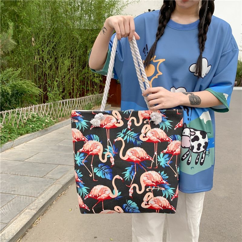 Bohemian Double-Face Printed Canvas Tote Bag