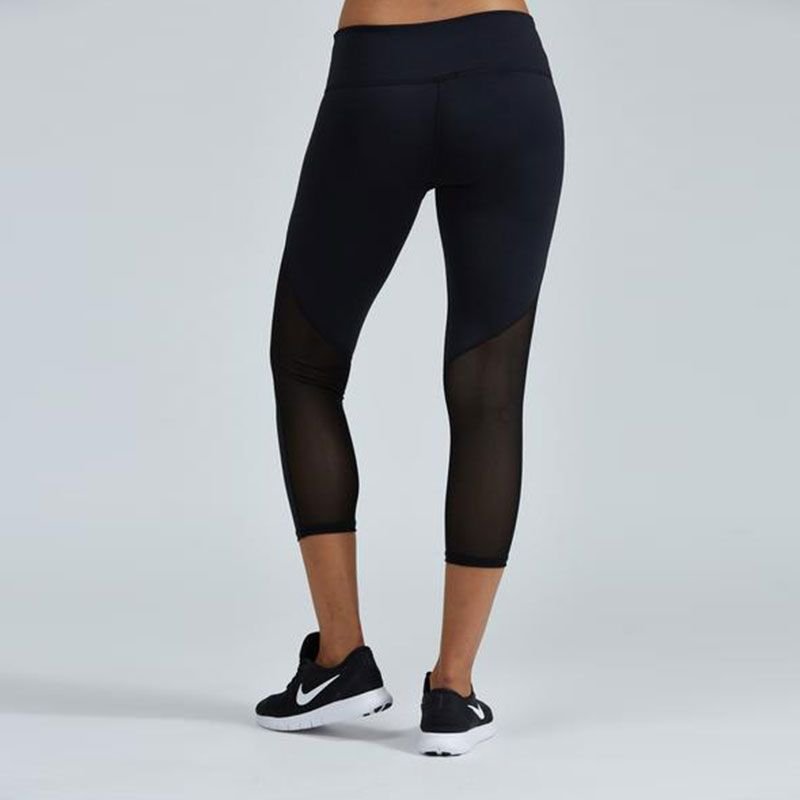 S-XL Mesh Patchwork Tight Cropped Leggings