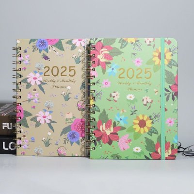 2025 Creative Floral Printing A5 English Notebook