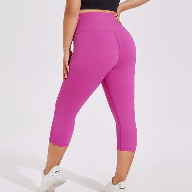 Women Casual Solid Color Plus Size High Waist Hip Lifter Sports Fitness Yoga Pants