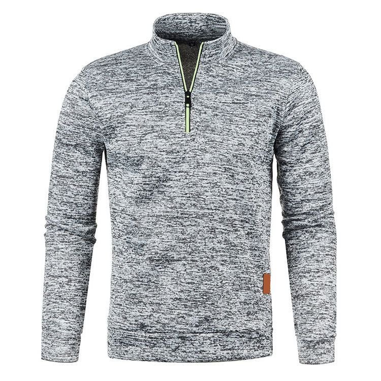 Autumn And Winter Men Half Zipper Stand Collar Long Sleeve Custom Sweatshirt