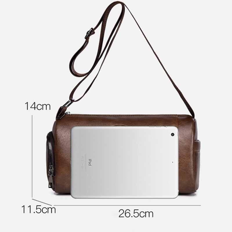 Men Fashion Casual Commuter Barrel Crossbody Bag