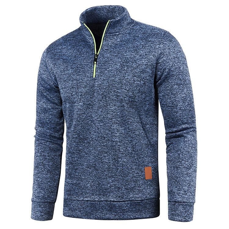 Autumn And Winter Men Half Zipper Stand Collar Long Sleeve Custom Sweatshirt