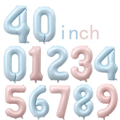 40 Inch Pink Blue Digital Balloon Children'S Birthday Party Decoration Aluminum Film Balloon