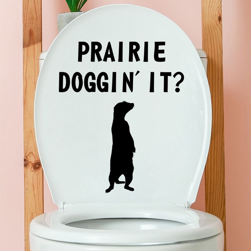 Simple Cartoon Creative Black Marmot English Letter PVC Toilet Sticker