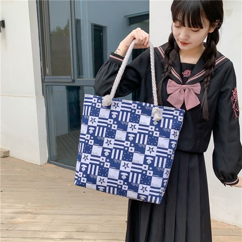 Bohemian Double-Face Printed Canvas Tote Bag