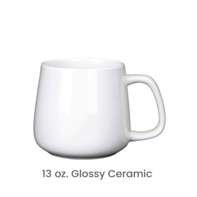 White Ceramic Mug Custom Logo Print